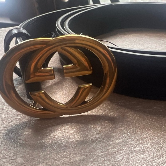 Gucci NWOT navy blue size 95cm memorable buckle dustbag included - Picture 5 of 5